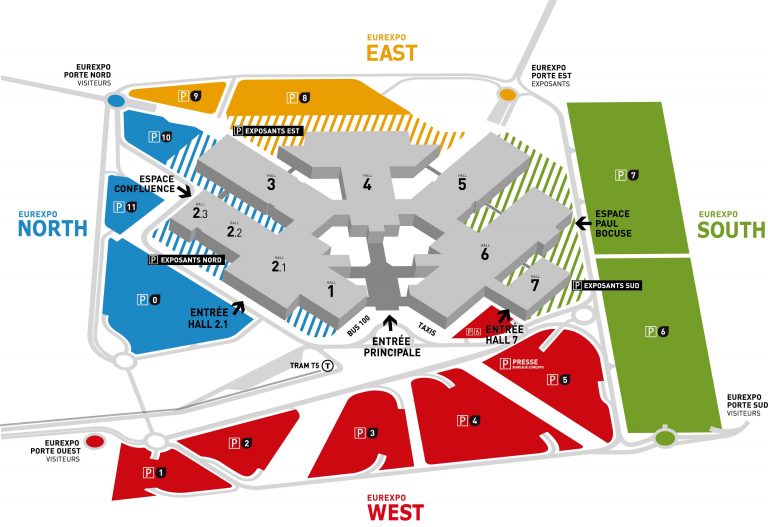 Plan d'accès parkings eurexpo Lyon